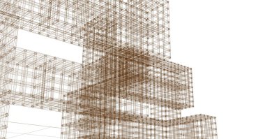 soyut kübik tasarım 3d mimari