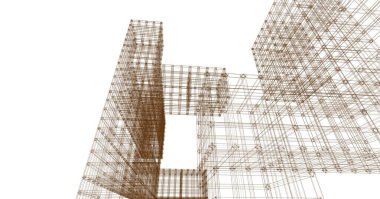 soyut kübik tasarım 3d mimari