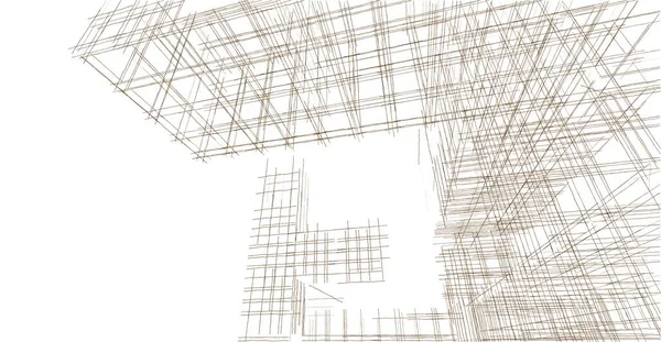 抽象立方设计3D架构 — 图库照片