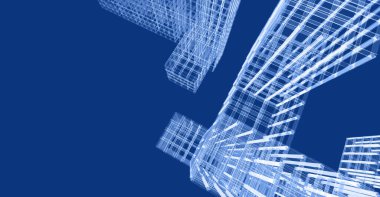 soyut kübik tasarım 3d mimari