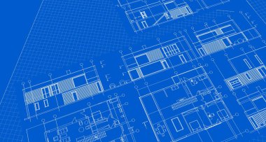 ev mimarisi projesi çizimi 3d illüstrasyon