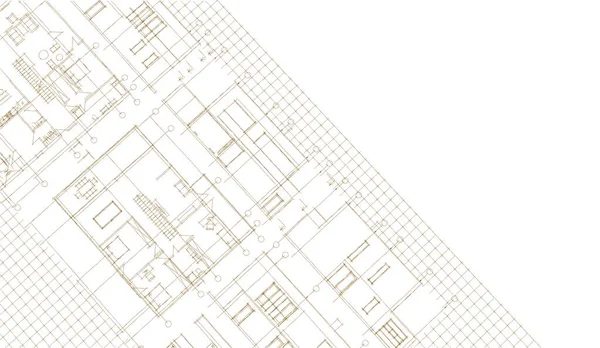 Dom Plan Fasady Architektoniczny Szkic Ilustracja — Zdjęcie stockowe