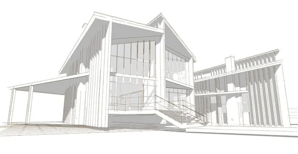 Modern Architectuur Huis Concept Illustratie — Stockfoto