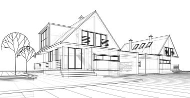 Tavan arası 3D resimli ev