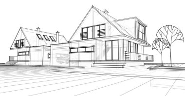 Tavan arası 3D resimli ev