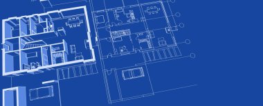 ev mimarisi projesi çizimi 3d illüstrasyon