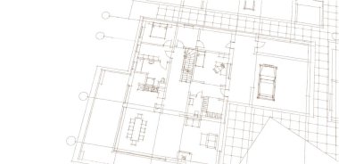 ev planı mimari taslak baskısı