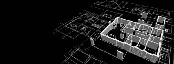 Архитектурный Эскиз Дома Иллюстрация — стоковое фото