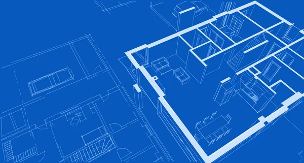 Архитектурный Эскиз Дома Иллюстрация — стоковое фото