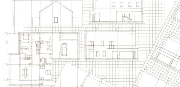 Plano Casa Desenho Arquitetônico Imprimir — Fotografia de Stock