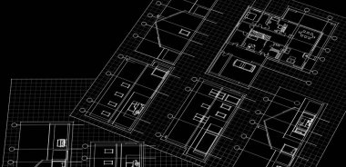 ev planı mimari taslak baskısı