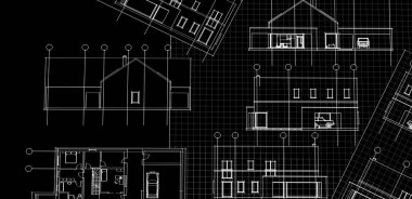 ev planı mimari taslak baskısı