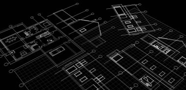 ev planı mimari taslak baskısı