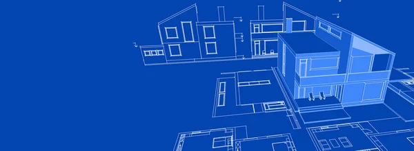 Архитектурный Эскиз Дома Иллюстрация — стоковое фото