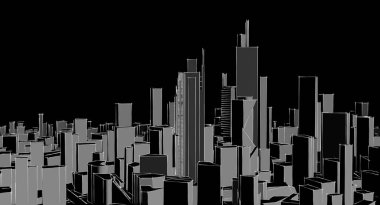 Modern şehir panorama çizimi geometrik konsept