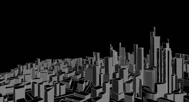 Modern şehir panorama çizimi geometrik konsept