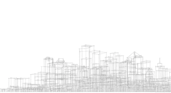 Modernes Stadtpanorama Illustration — Stockfoto