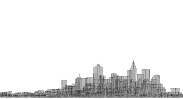 Nowoczesne Miasto Panorama Ilustracja — Zdjęcie stockowe