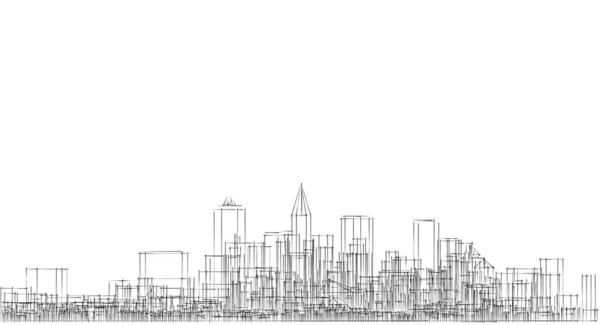 Moderní Panorama Města Ilustrace — Stock fotografie