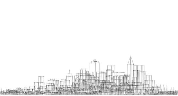 Сучасна Міська Панорама Ілюстрація — стокове фото
