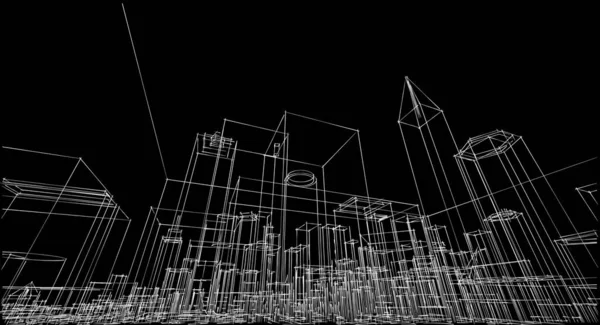 Modernes Stadtpanorama Illustration — Stockfoto