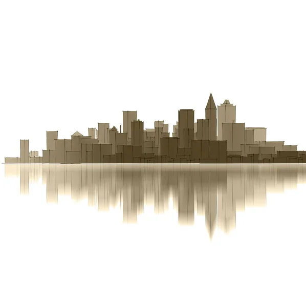 Modern City Panorama Illustration — Stock Photo, Image