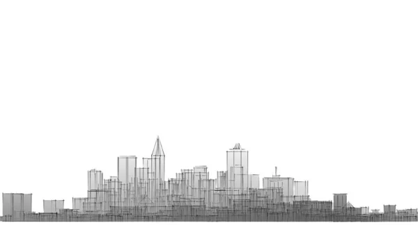 Moderne Stad Panorama Illustratie — Stockfoto