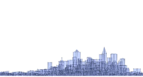 Ville Moderne Panorama Illustration — Photo