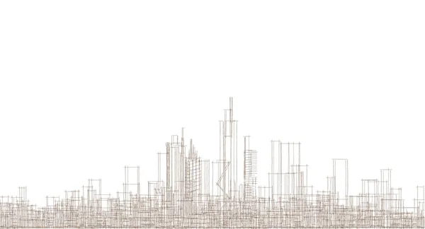 Ville Moderne Panorama Esquisse Concept Géométrique — Photo