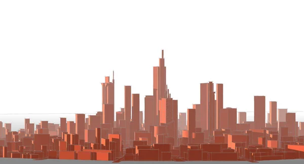 Modern City Panorama Sketch Geometric Concept — Stock Photo, Image