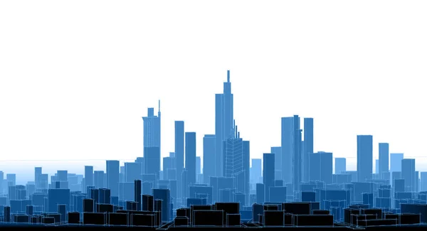 Modernes Stadtpanorama Skizziert Geometrisches Konzept — Stockfoto