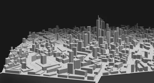 Panorama Cidade Moderna Esboço Conceito Geométrico — Fotografia de Stock