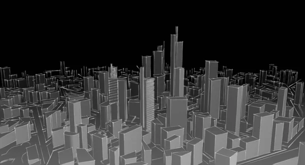 Modernes Stadtpanorama Skizziert Geometrisches Konzept — Stockfoto
