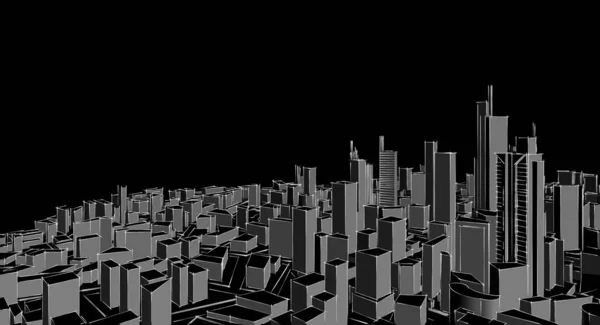 Modernes Stadtpanorama Skizziert Geometrisches Konzept — Stockfoto