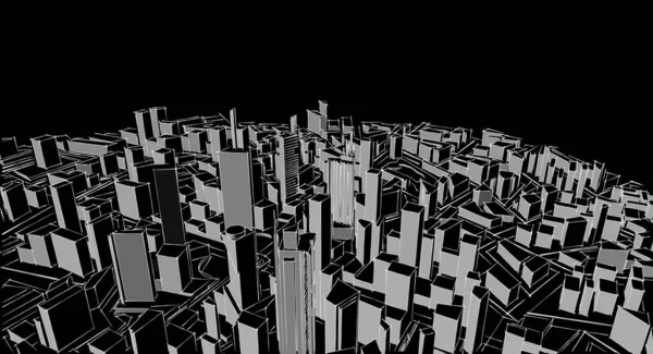 Modern Városi Panoráma Vázlat Geometrikus Koncepció — Stock Fotó