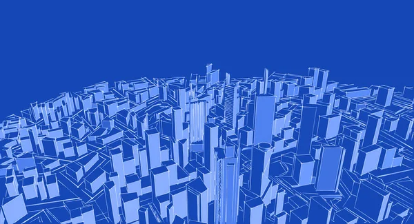 Modern City Panorama Sketch Geometric Concept — Stock Photo, Image