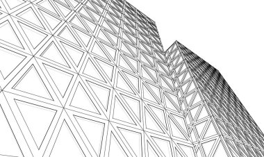 mimari soyut geometrik arkaplan 3d grafikleri