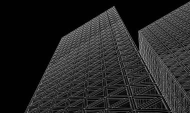 mimari soyut geometrik arkaplan 3d grafikleri