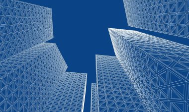 mimari soyut geometrik arkaplan 3d grafikleri