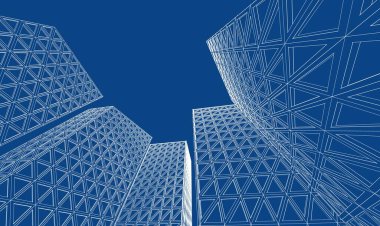 mimari soyut geometrik arkaplan 3d grafikleri