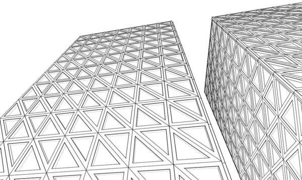 建築抽象幾何学的背景3Dグラフィックス — ストック写真