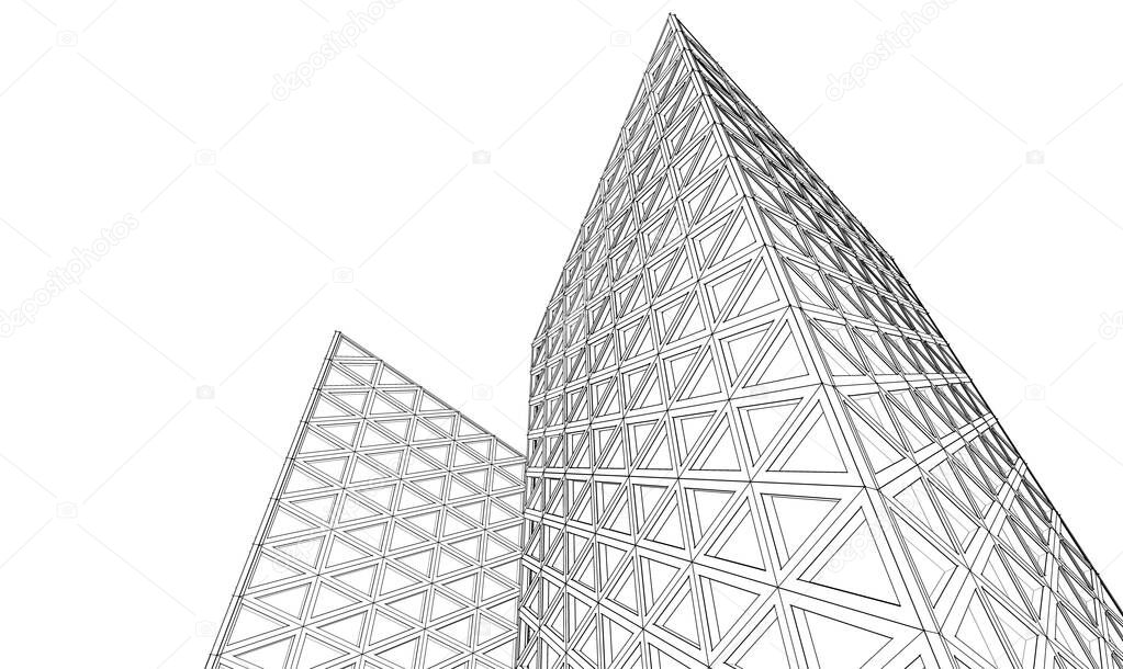 architecture abstract geometric background 3d graphics