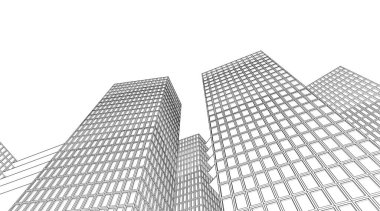 soyut modern mimari 3D resim