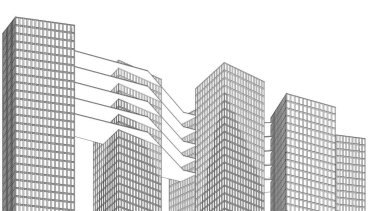 soyut modern mimari 3D resim