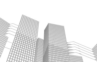 soyut modern mimari 3D resim