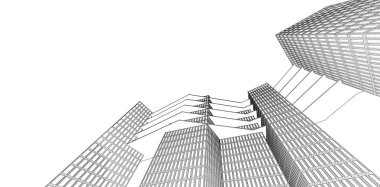 soyut modern mimari 3D resim