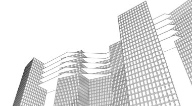 soyut modern mimari 3D resim