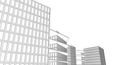 soyut modern mimari 3D resim