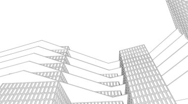 soyut modern mimari 3D resim