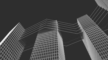 soyut modern mimari 3D resim